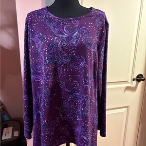 Chic Purple Paisley Women's Blouse